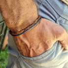 Roca de Piña - Rusty Denim Bracelet - Leather- Stainless steel clasp