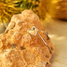 Roca de Piña - Little heart stud - rhodium plated 925 sterling silver - earring