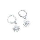 Roca de Piña - Solea earrings - sol earrings- sun earrings - rhodium plated 925 sterling silver - sun earrings - smiley