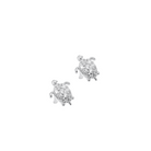 Roca de Piña - Tortuga earstud - turtle earring - rhodium plated 925 sterling silver- white zirconia