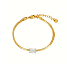 Roca de Piña- Alejandra bracelet - stainless steel gold colour -white zirconia - elegant