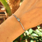 Roca de Piña - Alejandra bracelet - stainless steel - steel colour - white zirconia charm- RVS armband