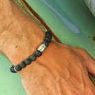 Roca de Piña - Kohala Lava stone bracelet - lava stone - stainless steel clasp and beads