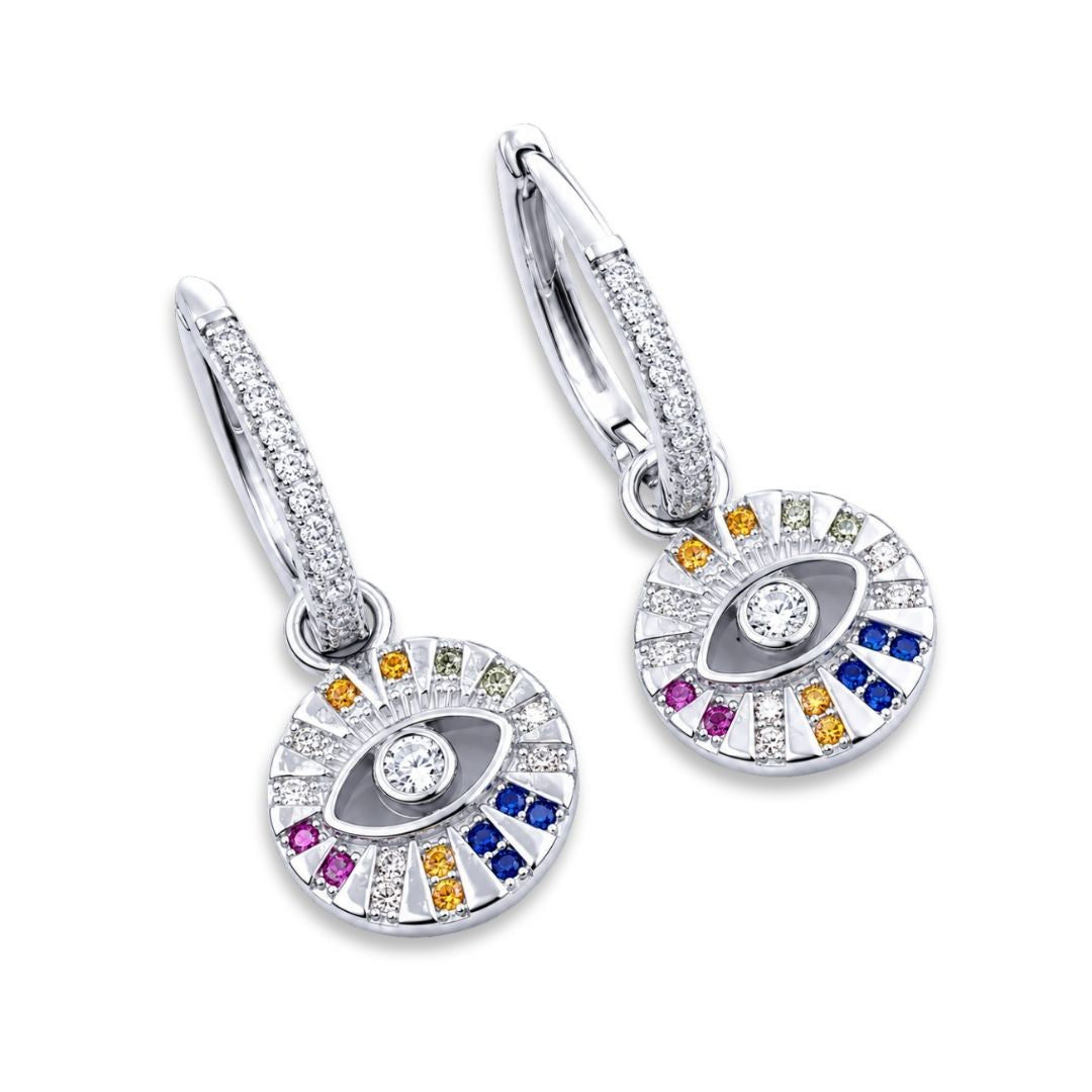 Oorbellen bedeltjes zilver met oogje