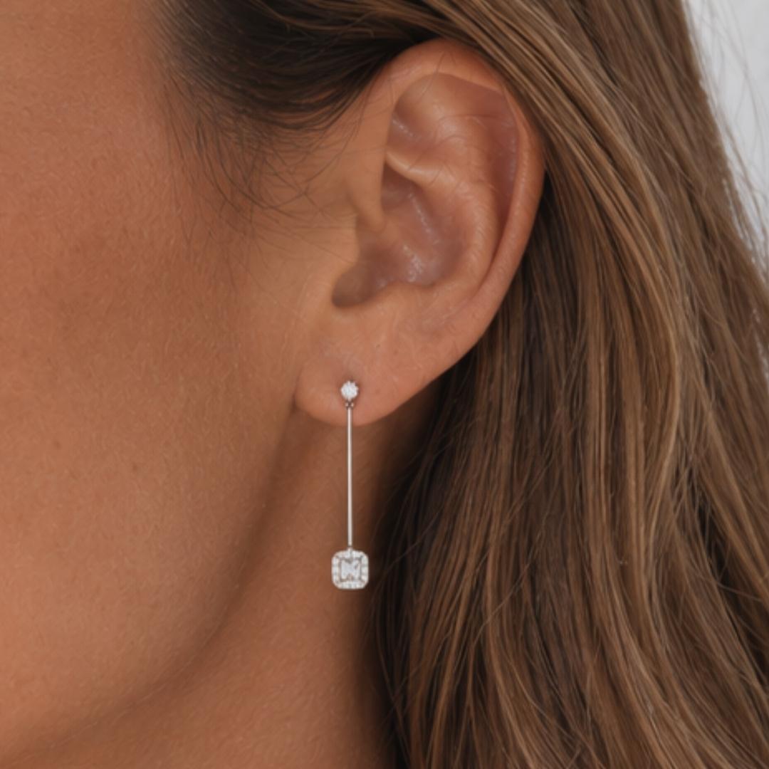 Oorbellen lsng zilver met steentjes