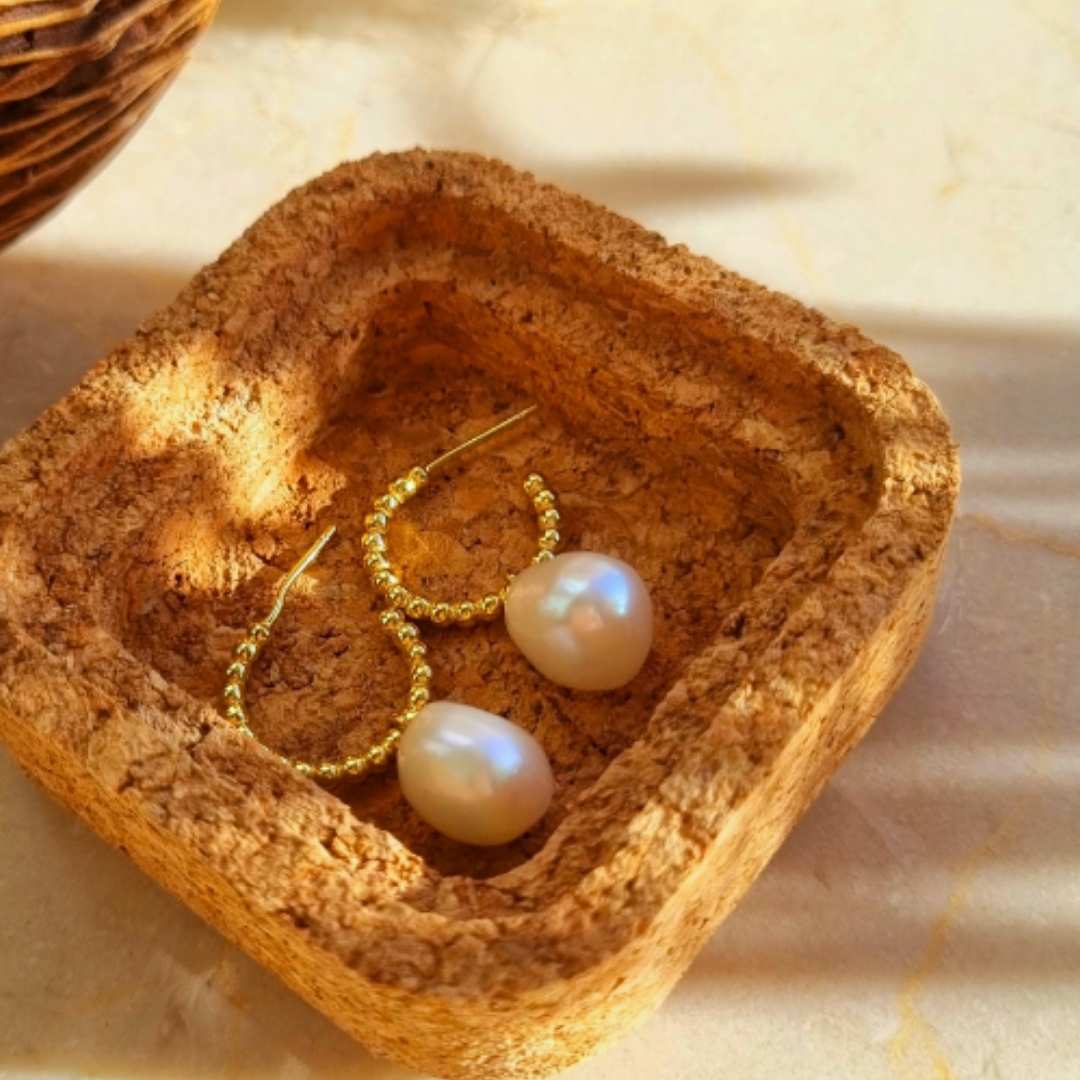 Oorbellen met parel goud zoetwater