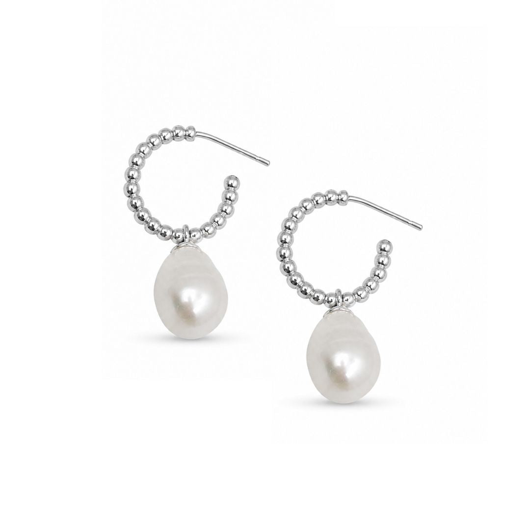 Oorbellen met echte parels zilver