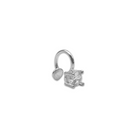 Roca de Piña - Little diamond earcuff, rhodium plated silver, zilver, oorcuff, cadeau trendy cute, white zirconia