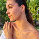 Rosé vergulde zilveren oorbellen en ketting set - sieraden cadeau vrouw