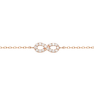 Rosé armband infinity in goldplated zilver