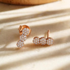 Rose gouden oorknopjes met steentjes
