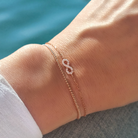 Rose bead bracelet, rose-gold plated 925 sterling silver, rosé armband verguld 18k balletjes