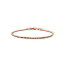 Rose bead bracelet, rose-gold plated 925 sterling silver, rosé armband verguld 18k balletjes