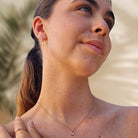 Rosé gouden ketting met hanger rozenkwarts steen verguld zilver