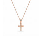 Rosé gouden ketting met kruisje met steentjes