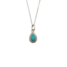 Roca de Piña - Sansa necklace rhodium plated 925 sterling silver turquoise gemstone, gerhodineerd zilver, turkoois edelsteen