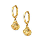 Schelp oorbellen goud hanger