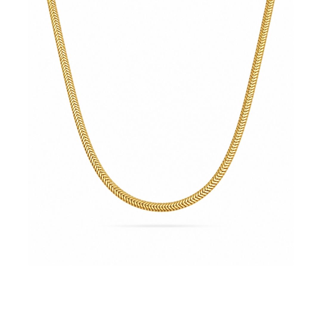Slangen ketting goud plat