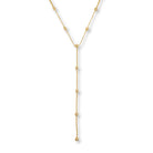 Solange ketting Y vorm met hanger en steentjes - dames kettinkje goud kleur- Bezel steentjes