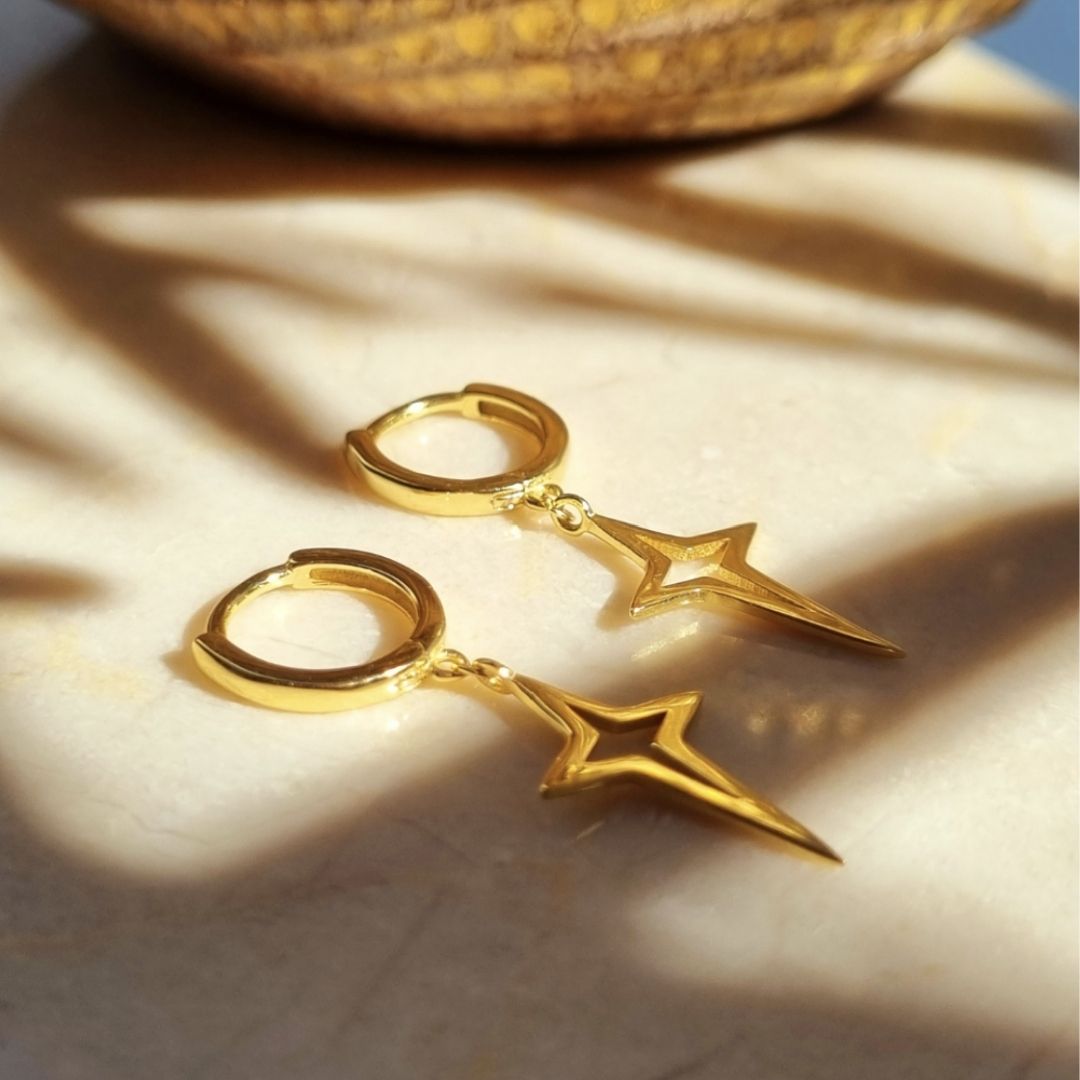 Ster oorbellen goud lucia