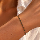 Tennisarmband goud met roze steentjes Grace