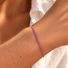Tennisarmband zilver met roze steentjes Grace