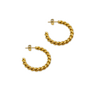 Roca de Piña - Twisted hoops - stainless steel - RVS staal gevlochten oorbellen