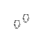 Twisted huggie hoops - zilver- oorbellen - silver earrings