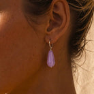 Zilver oorbellen Ibiza Style paarse edelsteen hanger dames