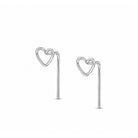 Zilver oor studs hartje