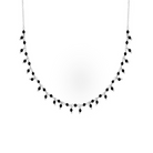 Zilveren ketting met zwarte steentjes spinel edelsteen