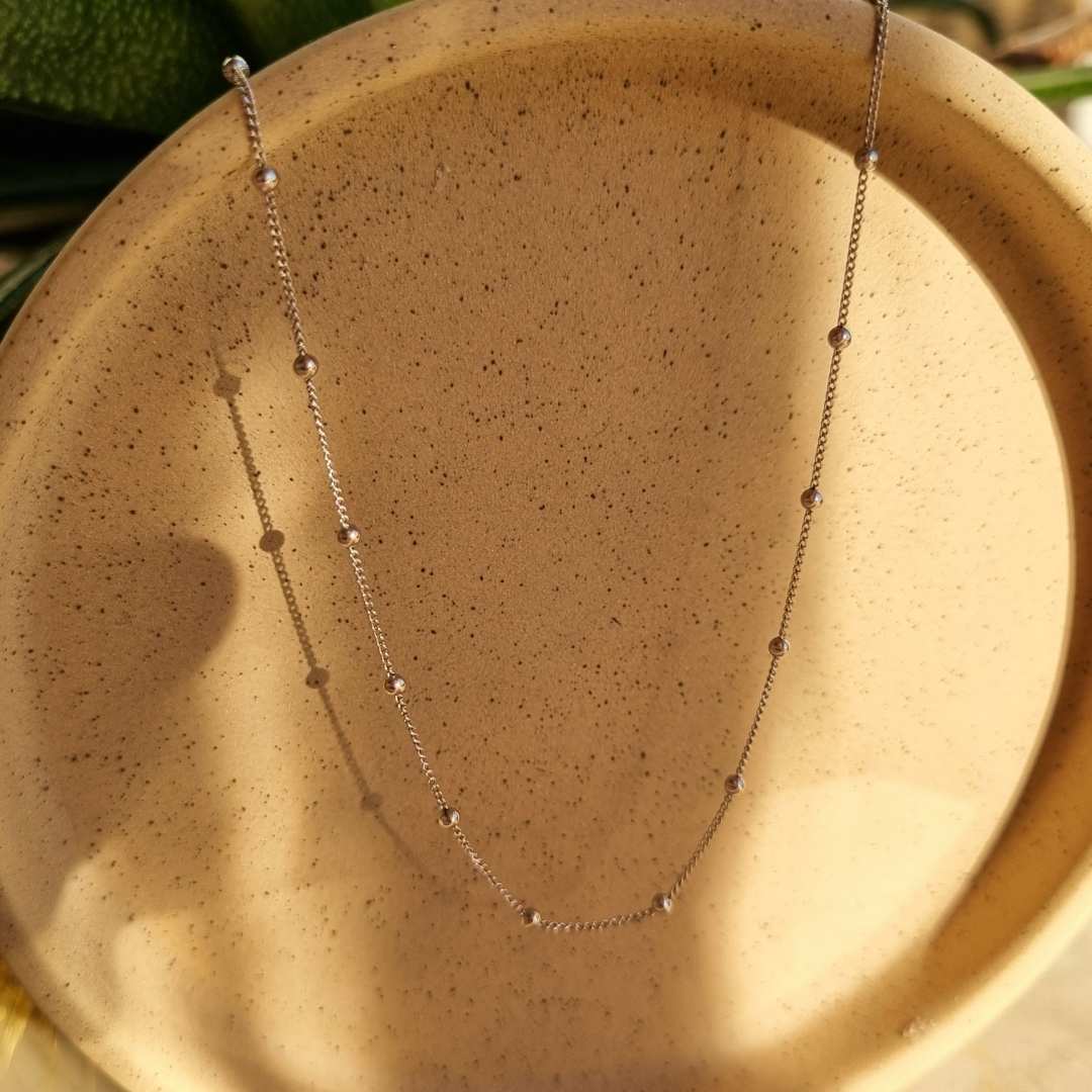 Zilveren bolletjes ketting - 925 sterling zilver 