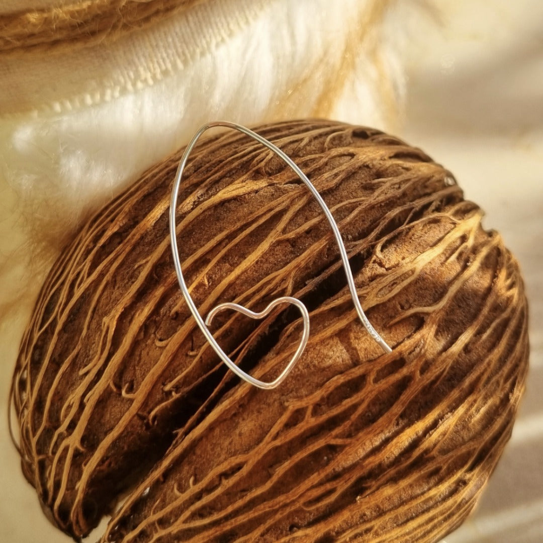 Zilveren hart oorbellen 925 sterling zilver spiraal vorm