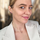 Zilveren ketting met roze steen hanger model