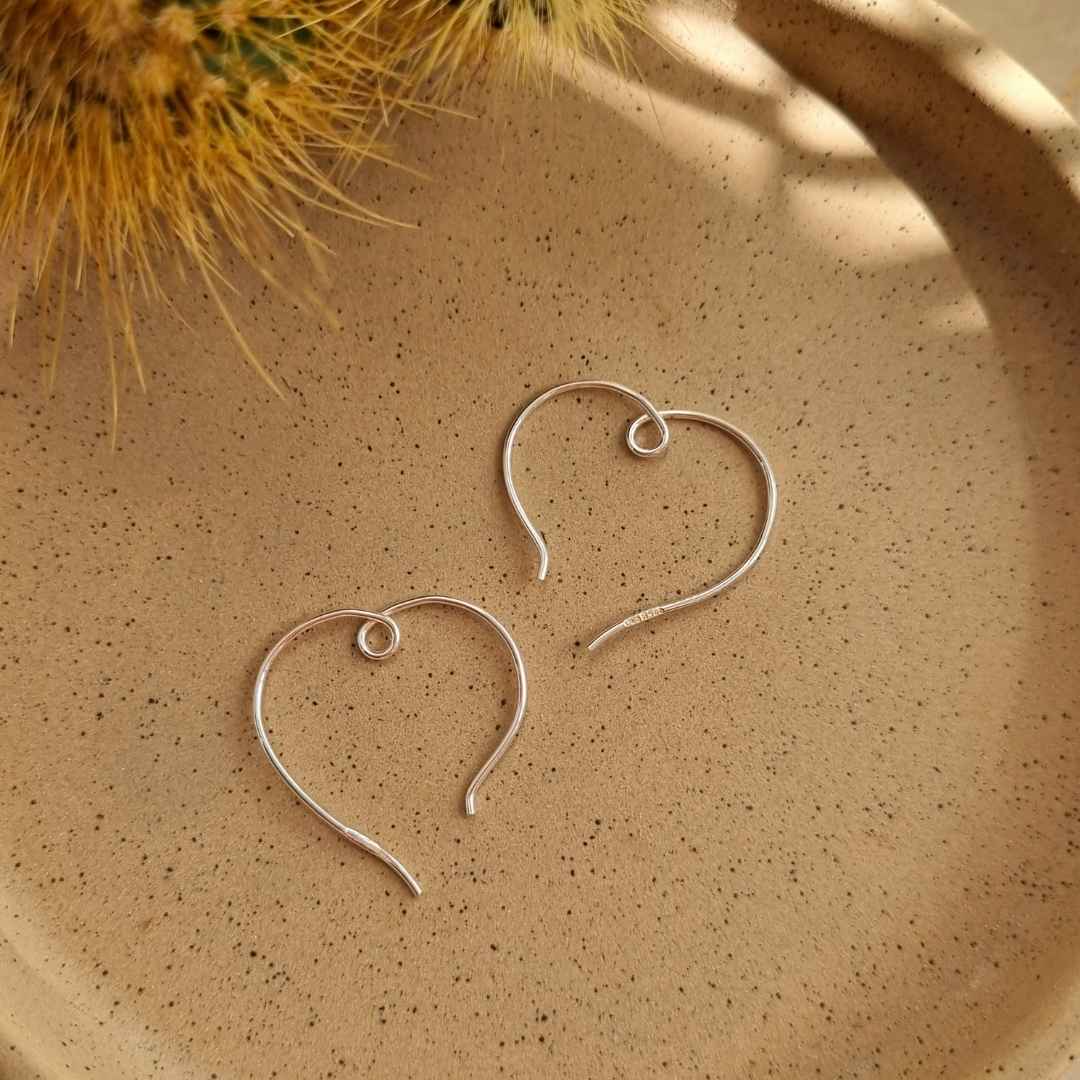 Zilveren oorbellen met hart spiraal van 925 sterling zilver dames 