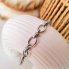 Zilveren schakelarmband vrouw van roestrvijstaal Camila met ronde schakels