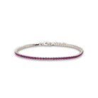 Zilveren tennis armband met roze steentjes Grace 925 sterling
