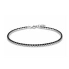 Zilveren tennisarmband met zwarte steentjes 