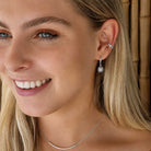 Earcuff zilver met steentjes