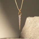 Gouden ketting met steentjes hanger vrouw goldfilled