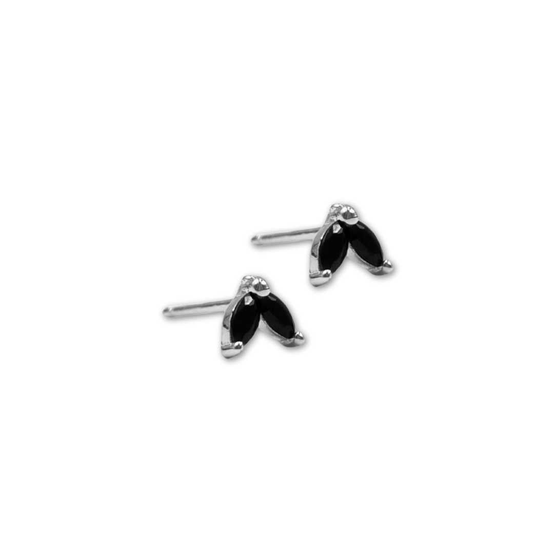 Zoe studs- zirkonia zwart- zilver- earstuds