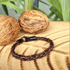 Roca de Piña - Coco Marrón leather bracelet- stainless steel clasp