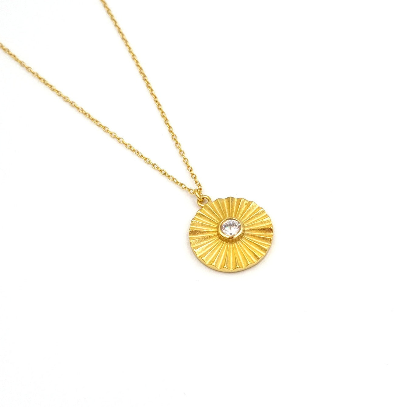 Roca de Piña – Aurora necklace – gold plated sterling silver – zirconia white