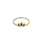 Roca de Piña- Black crown ring - 925 sterling silver- black zirconia- goldplated