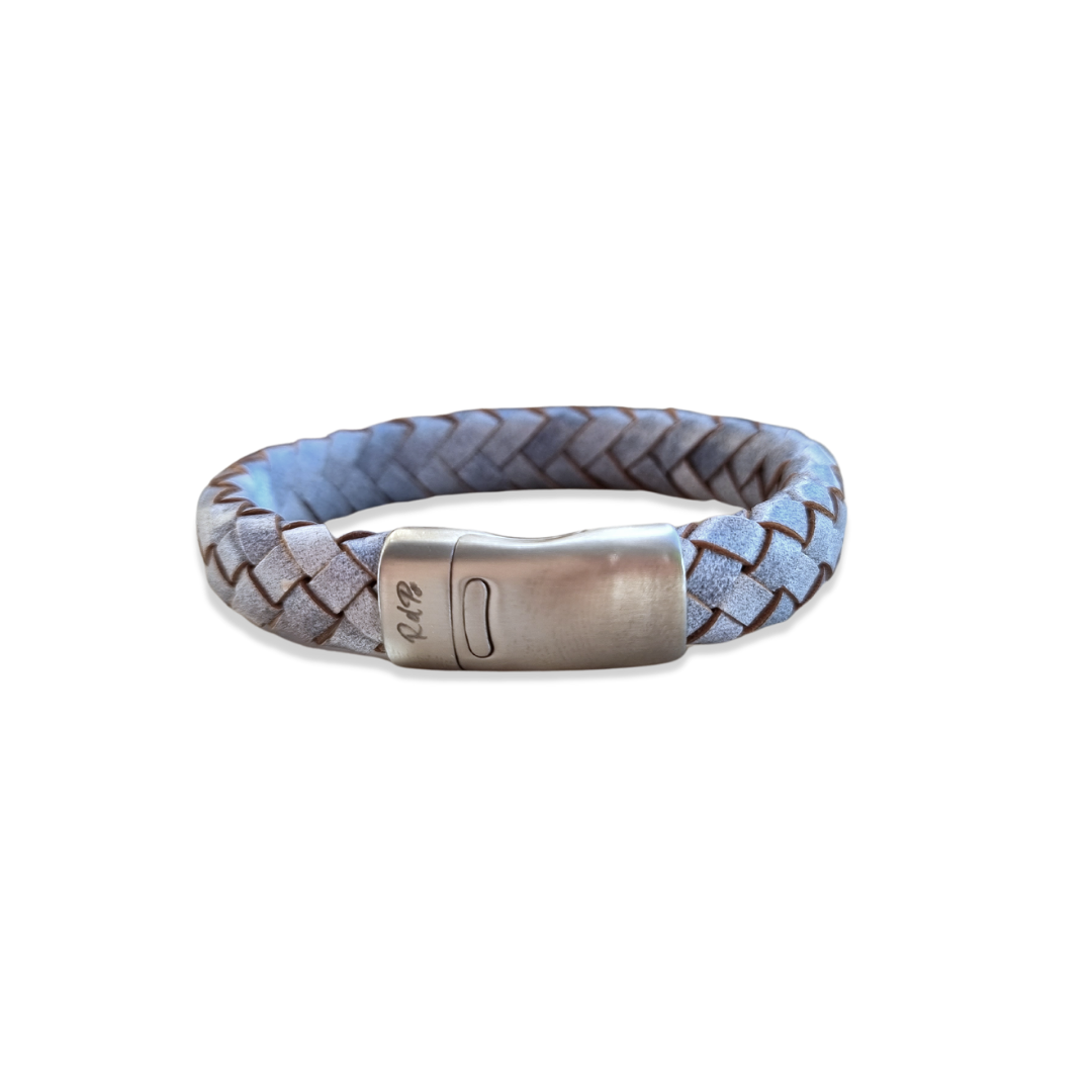 Blauwe leren armband dames