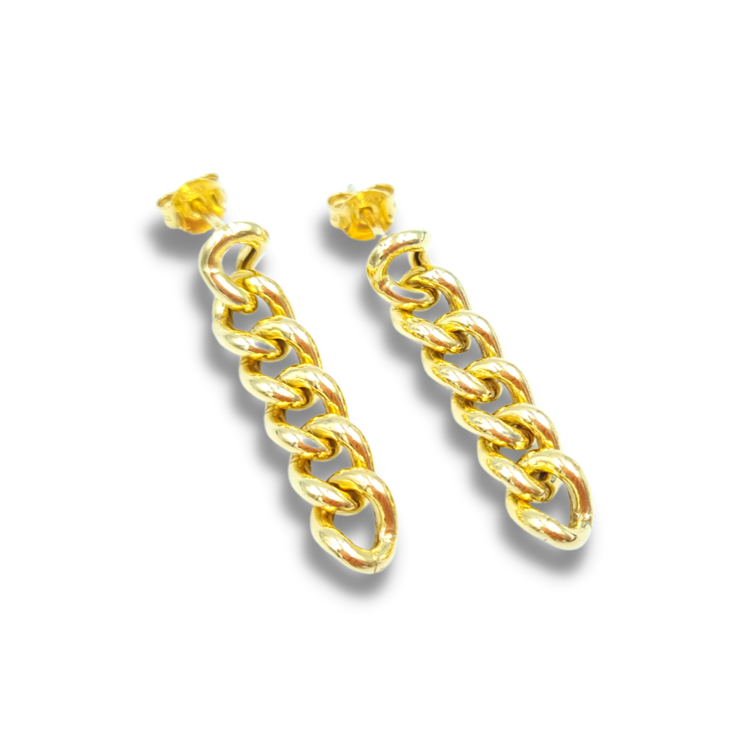 Roca de Piña- Cold chain earring - gold plated- 925 sterling silver