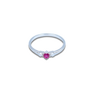 Roca de Piña - Mila nova ring - rhodium plated 925 sterling silver - ruby zirconia white pearls 