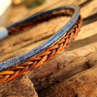 Roca de Piña - Rusty Denim Bracelet - Leather- Stainless steel clasp