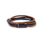 Roca de Piña - Rusty double cord Bracelet - Leather- Stainless steel clasp