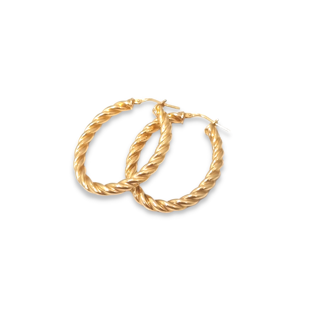 Roca de Piña- Lolita hoops - goldplated 925 sterling silver- braided hoops